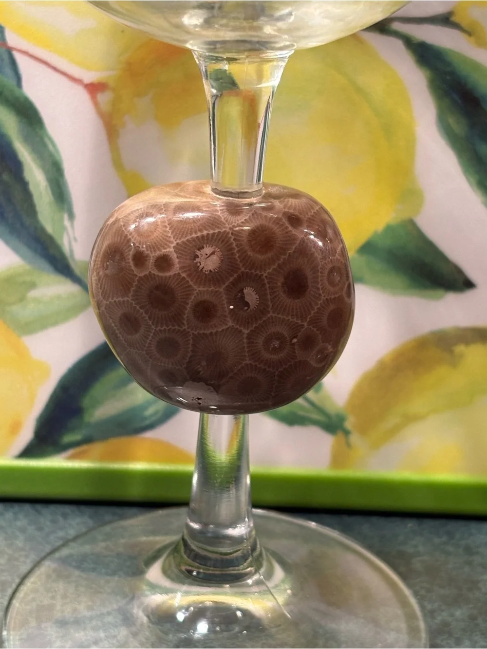 Set of Two Unique Stemmed 16oz Wine Glasses